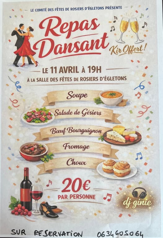 Repas dansant  Rosiers-d&rsquo;Égletons