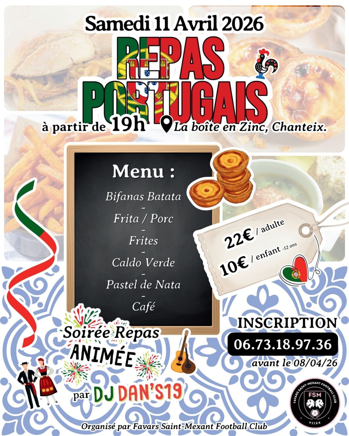 Repas portugais Boite en zing Chanteix