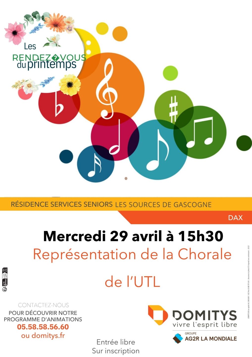 Représentation Chorale Domitys les sources de Gascogne Dax