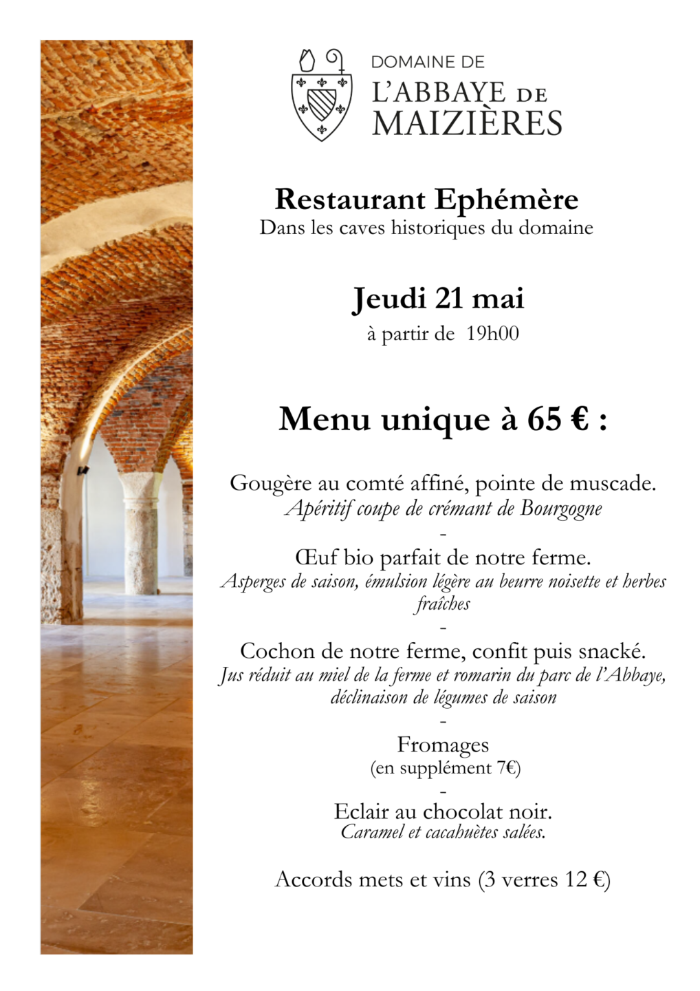 Restaurant Éphémère du Domaine de l&rsquo;Abbaye de Maizières Route de Chagny Saint-Loup-Géanges
