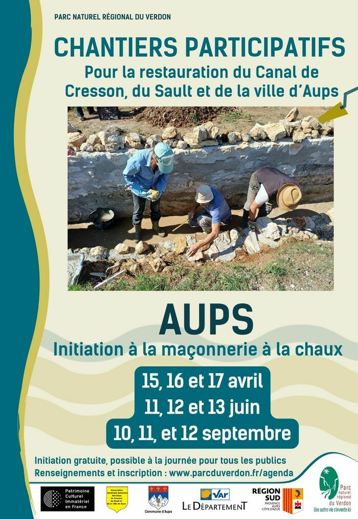 Restauration et initiation à la maçonnerie à la chaux, Chemin de tuilière, Aups
