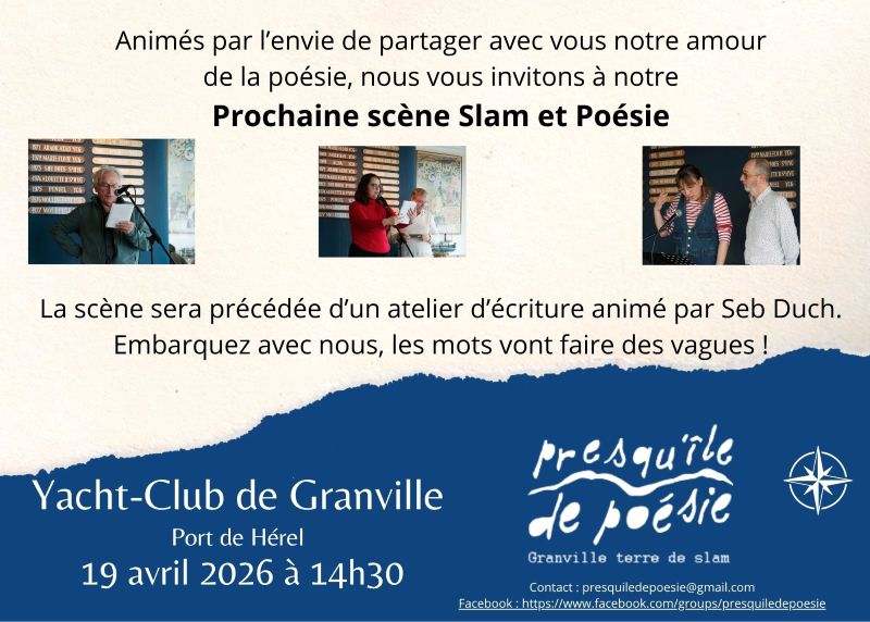 Scène ouverte de Slam et Atelier d&rsquo;écriture Yacht Club de Granville Granville