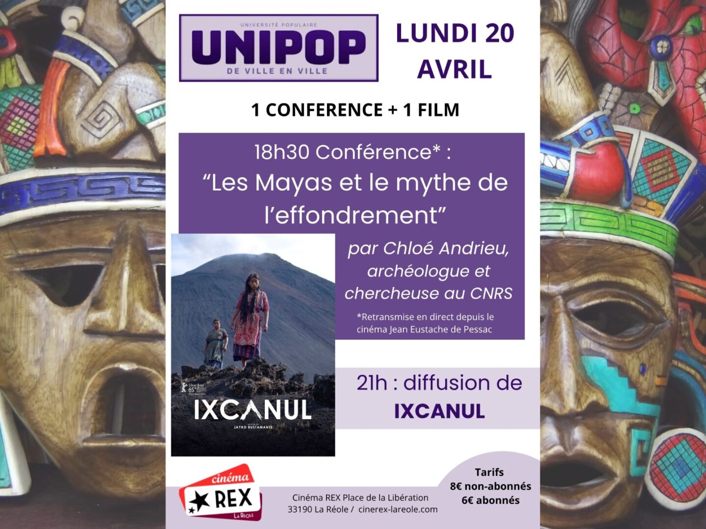Séance unipop et conférence les Mayas et le mythe de l&rsquo;effondrement + Ixcanul Pl. de la Libération La Réole