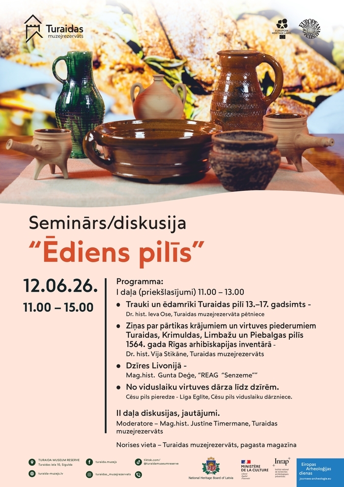 Séminaire/discussion « la nourriture dans les châteaux » Turaidas muzejrezervāta magazīna Turaida
