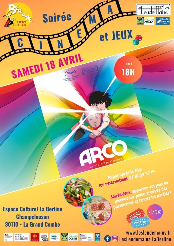 Soirée Ciné Repas & Jeux Espace culturel La Berline Champclauson