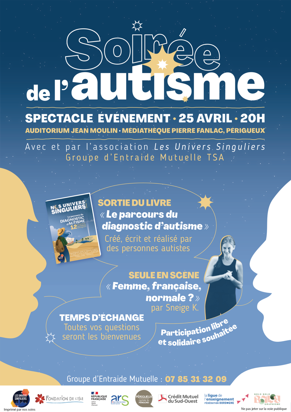 Soirée de l&rsquo;autisme Médiathèque Pierre Fanlac Périgueux