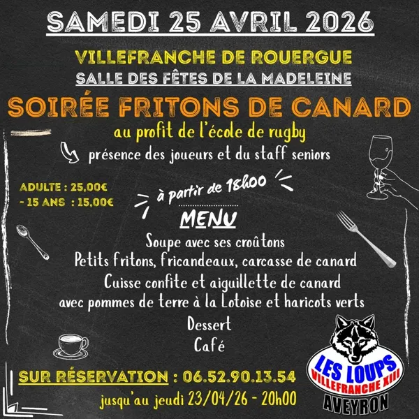 Soirée Fritons de Canard  Villefranche-de-Rouergue