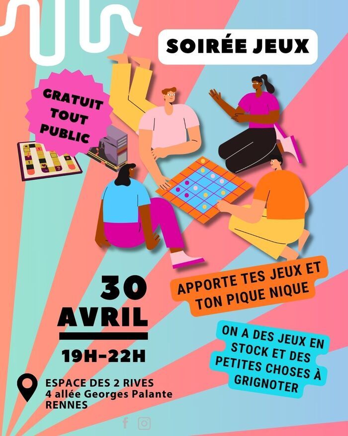 Soirée jeux, Espace des 2 Rives, Rennes