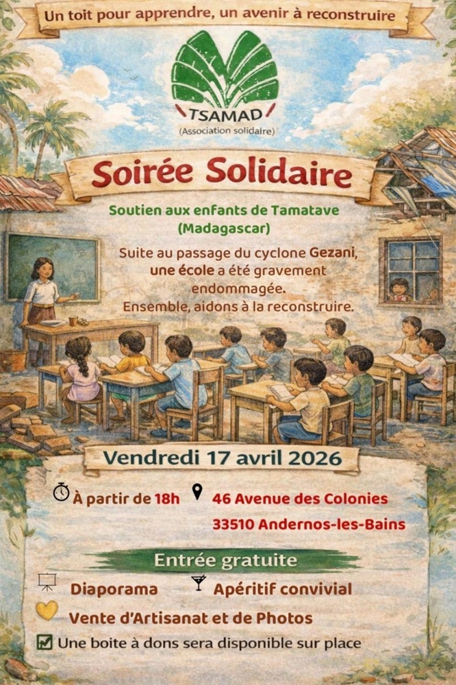 Soirée solidarité Madagascar  Andernos-les-Bains