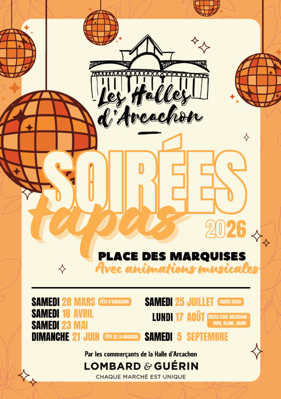 Soirée tapas Halles du marché Arcachon 2026-05-23