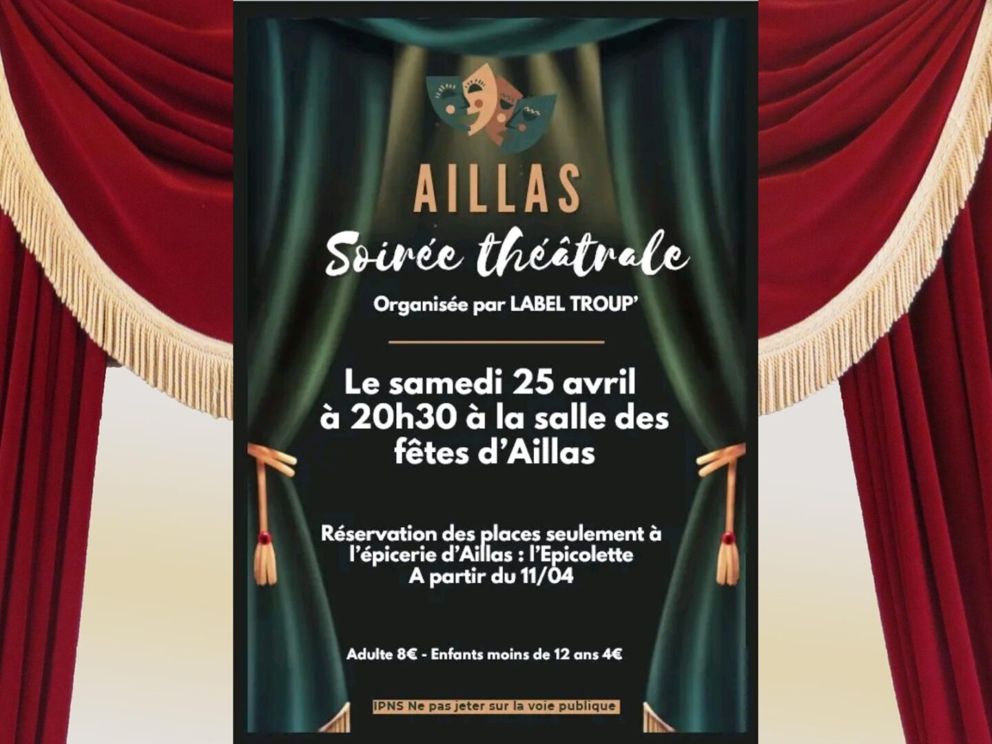 Soirée théatrale 5 Rue d'Albret Aillas 2026-04-25