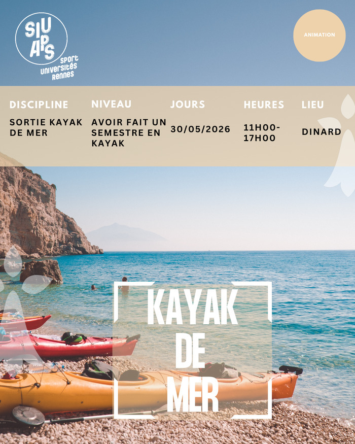 Sortie Kayak mer, Dinard Plage de l&rsquo;Écluse Dinard