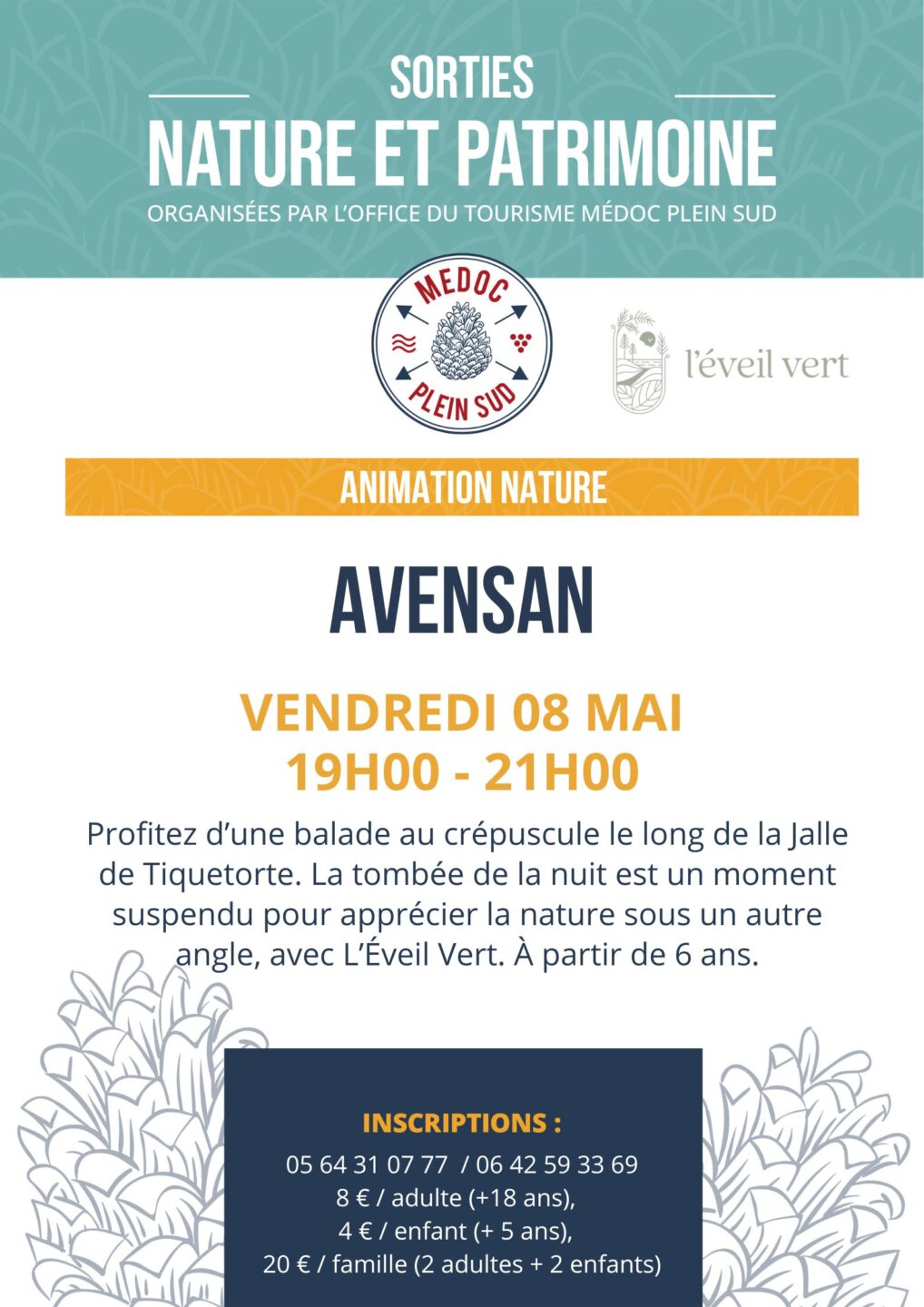 Sortie nature Balade au crépuscule  Avensan