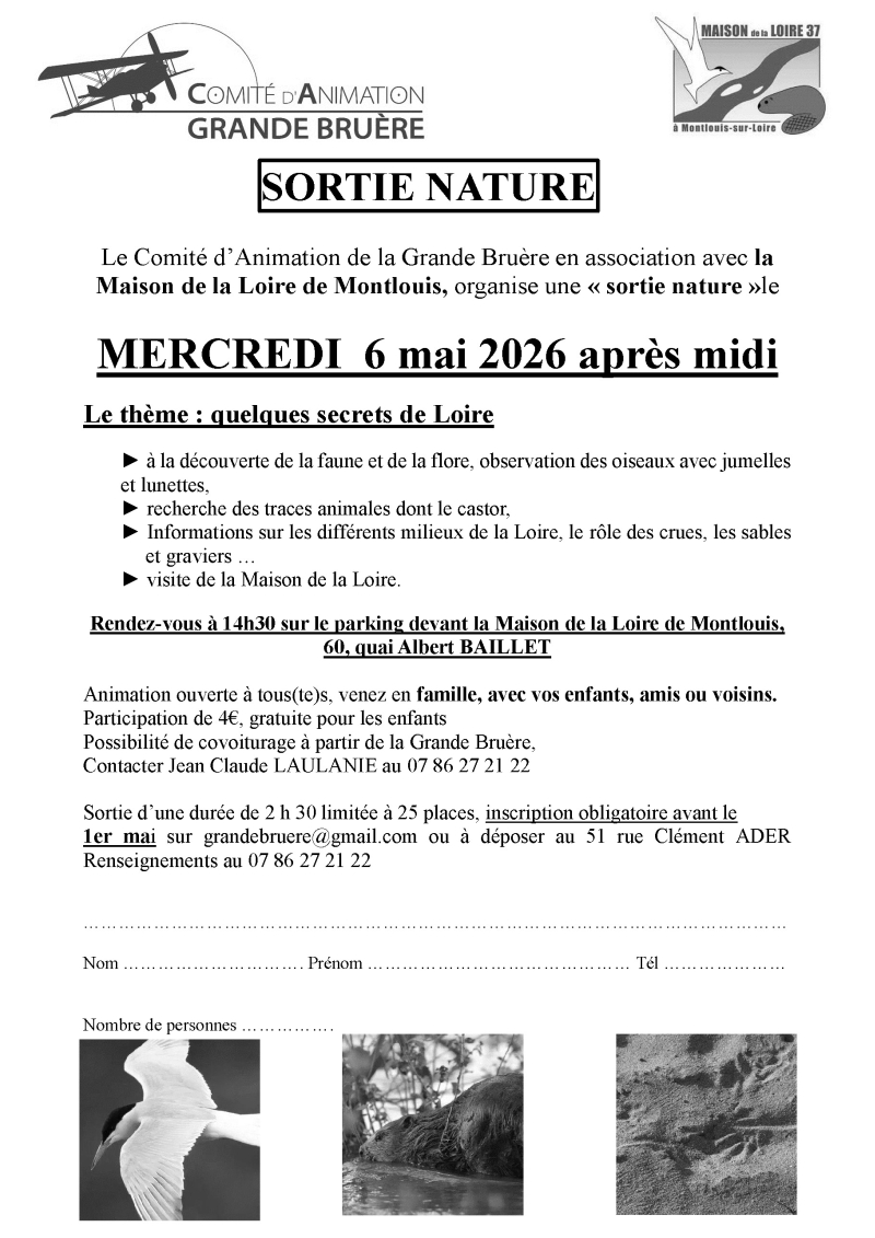 Sortie Nature  Montlouis-sur-Loire