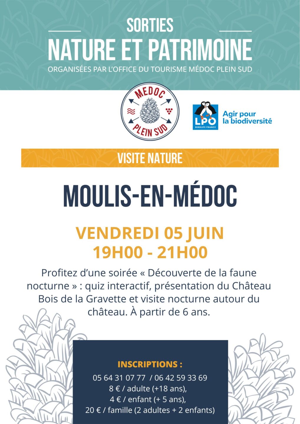 Sortie nature. Soirée Apéro Quiz. La biodiversité au jardin ! Parking de Cave Moulis-en-Médoc