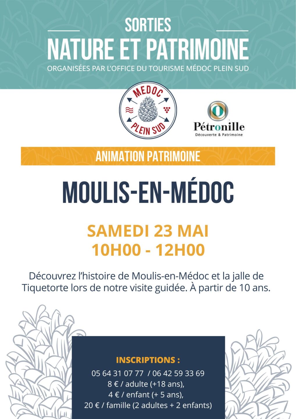 Sortie patrimoine Histoire et patrimoine de la ville Moulis et de la Jalle de Tiquetorte  Moulis-en-Médoc