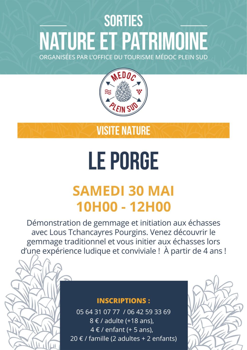 Sortie patrimoine Le creusement du canal des étangs + le sentier d&rsquo;interprétation Place Saint-Seurin Le Porge