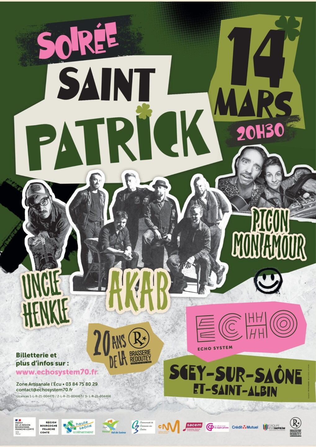 St Patrick Uncle Henkle + Picon Mon Amour + Akab ZA l&rsquo;Ecu Scey-sur-Saône-et-Saint-Albin