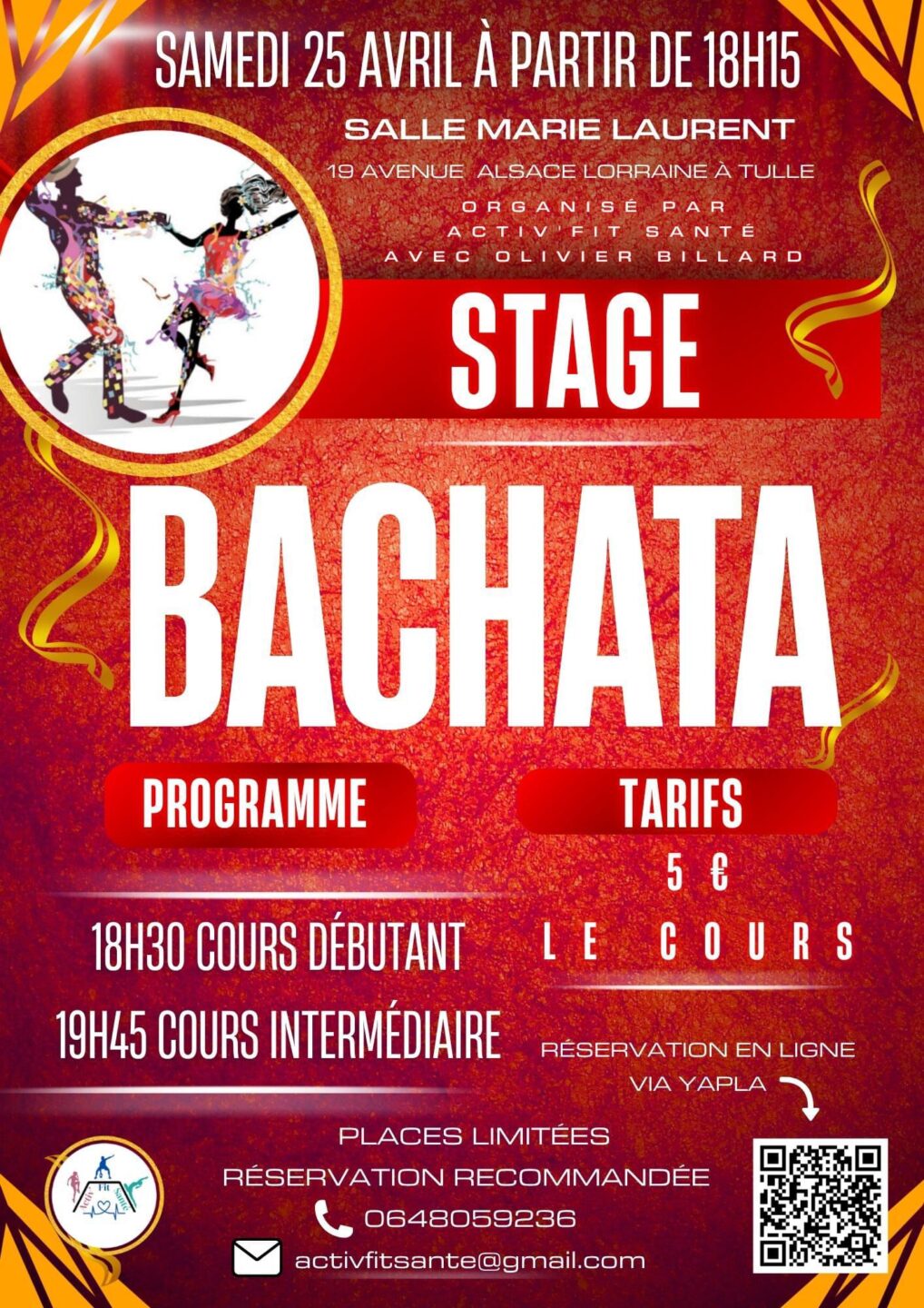 Stage Bachata Salle Marie Laurent Tulle