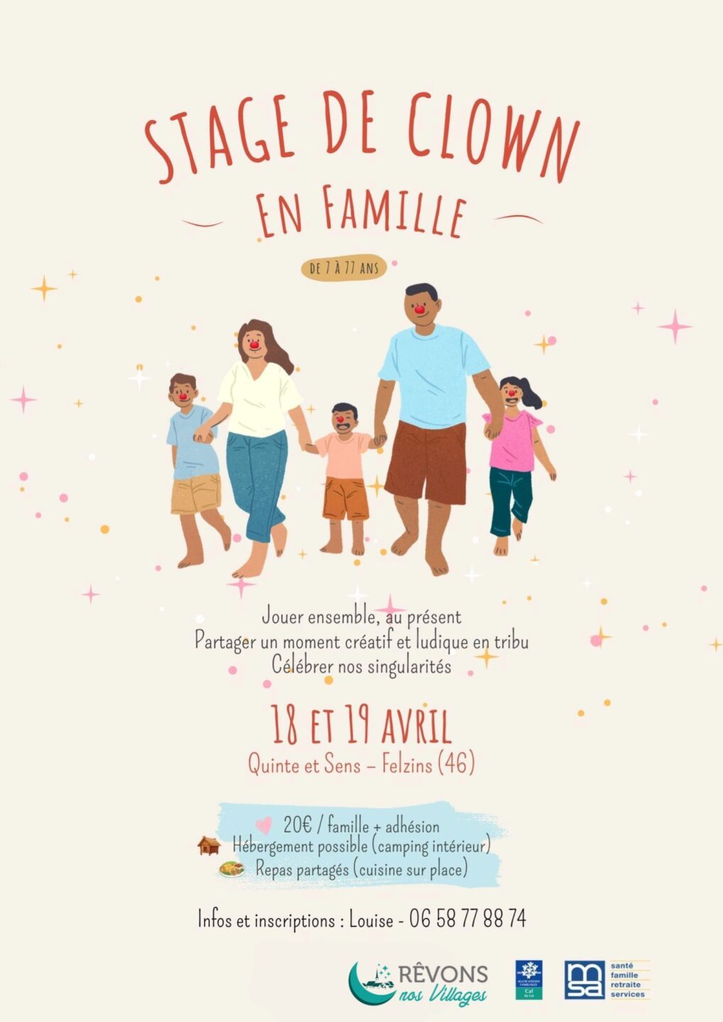 Stage de clown en famille à Felzins  Felzins