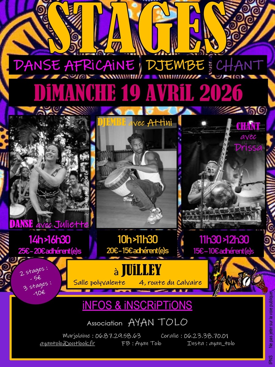 Stage de danse, chant et percussions africaines Salle communale Juilley