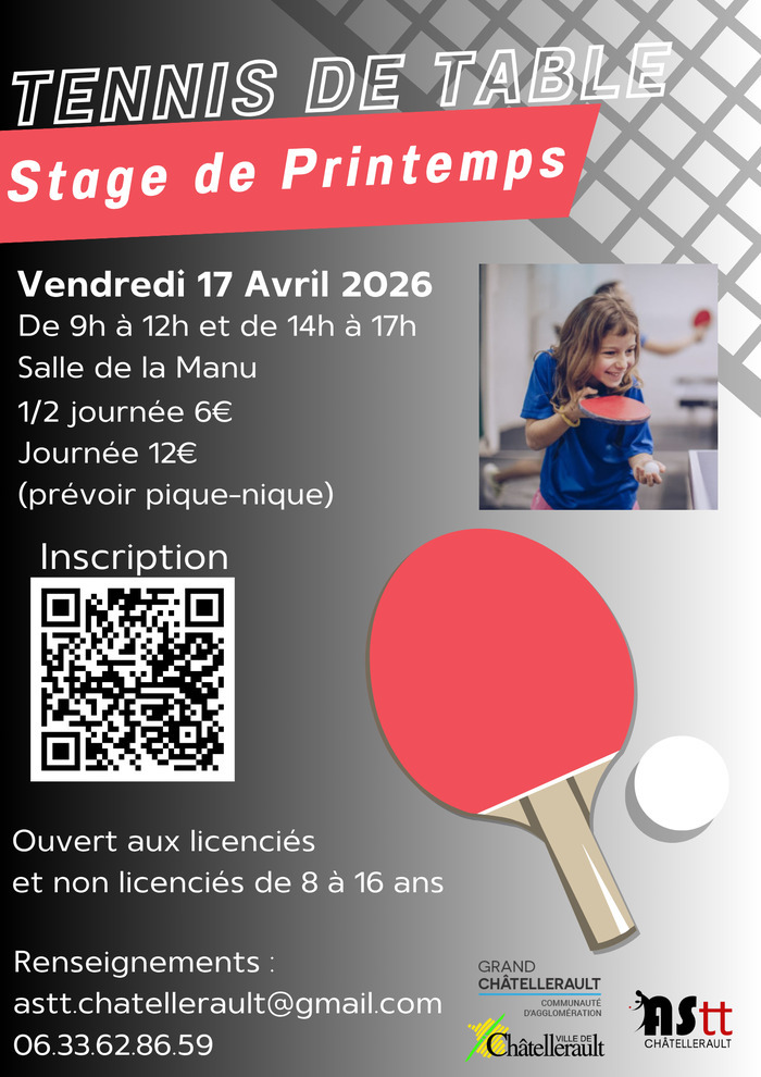 Stage de Tennis de Table  Châtellerault