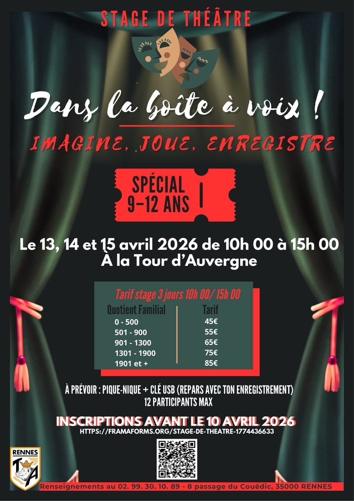 Stage de théâtre « Dans la boîte à voix » association la tour d&rsquo;auvergne Rennes