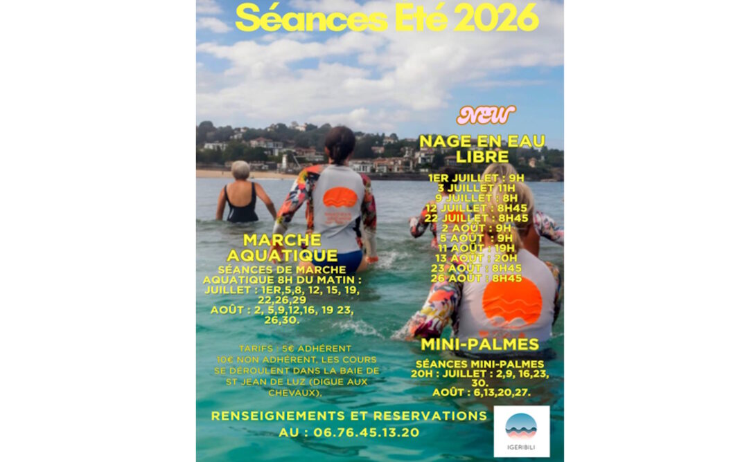 Stage d&rsquo;été: Marche aquatique La Grande Plage Saint-Jean-de-Luz