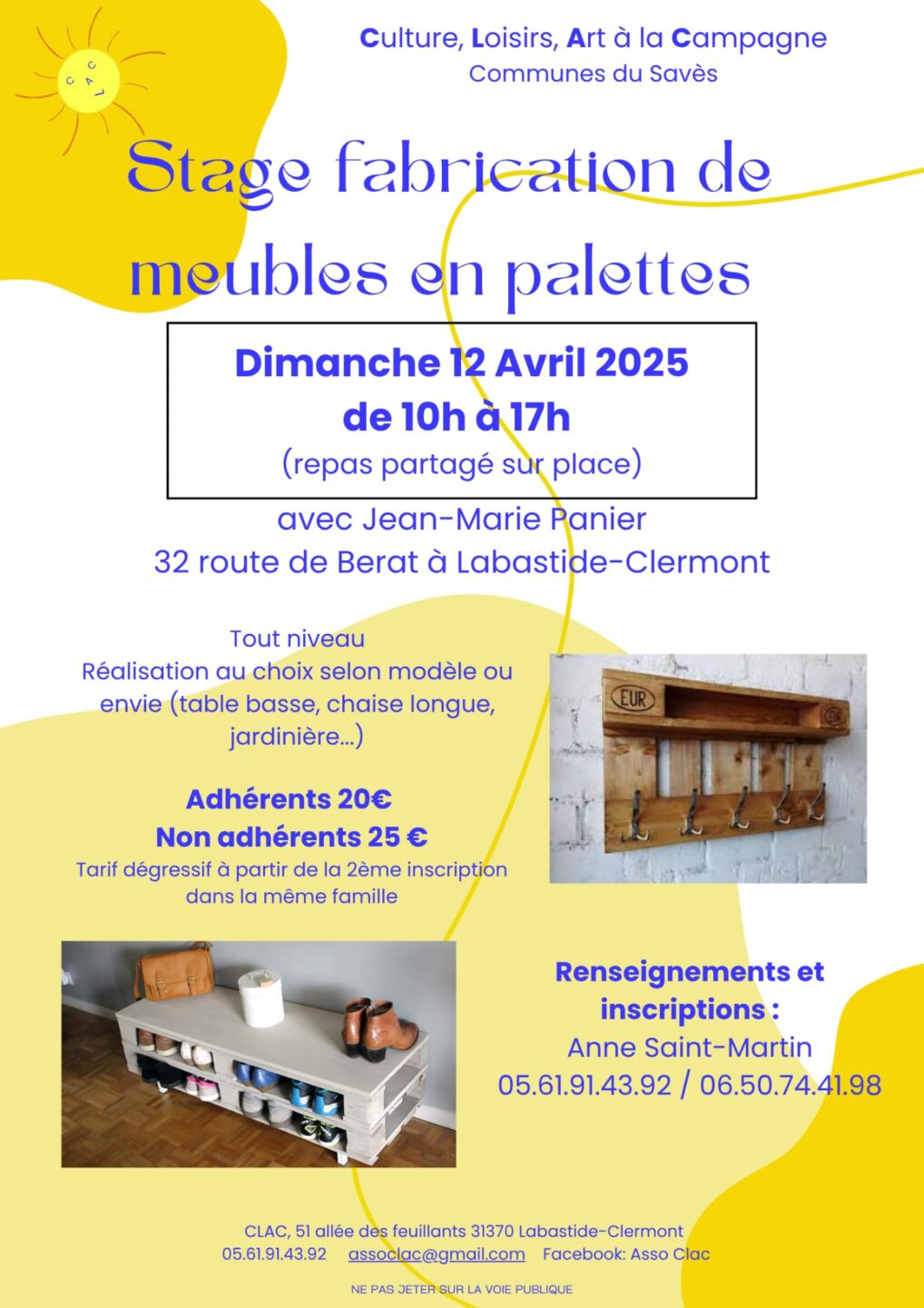 STAGE FABRICATION DE MEUBLES EN PALETTES LABASTIDE-CLERMONT Labastide-Clermont