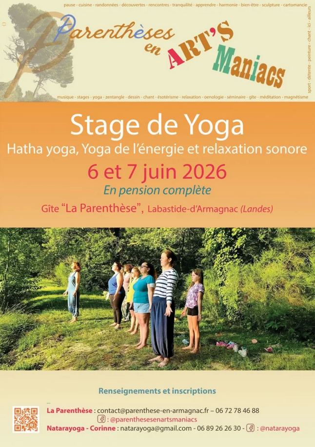 Stage Hatha yoga, Yoga de l&rsquo;énergie et relaxation sonore La Parenthèse Labastide-d&rsquo;Armagnac