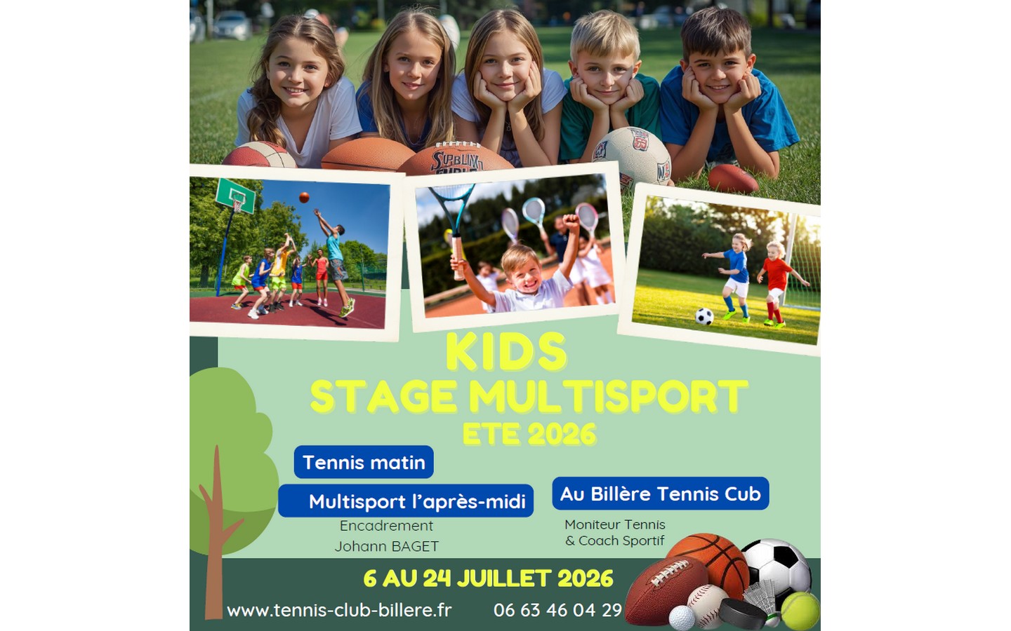 Stage kids multisports Eté 2026 Rue du golf Billère 2026-07-06