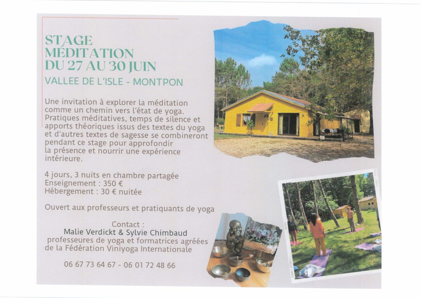 Stage méditation La maison du Yoga Montpon-Ménestérol