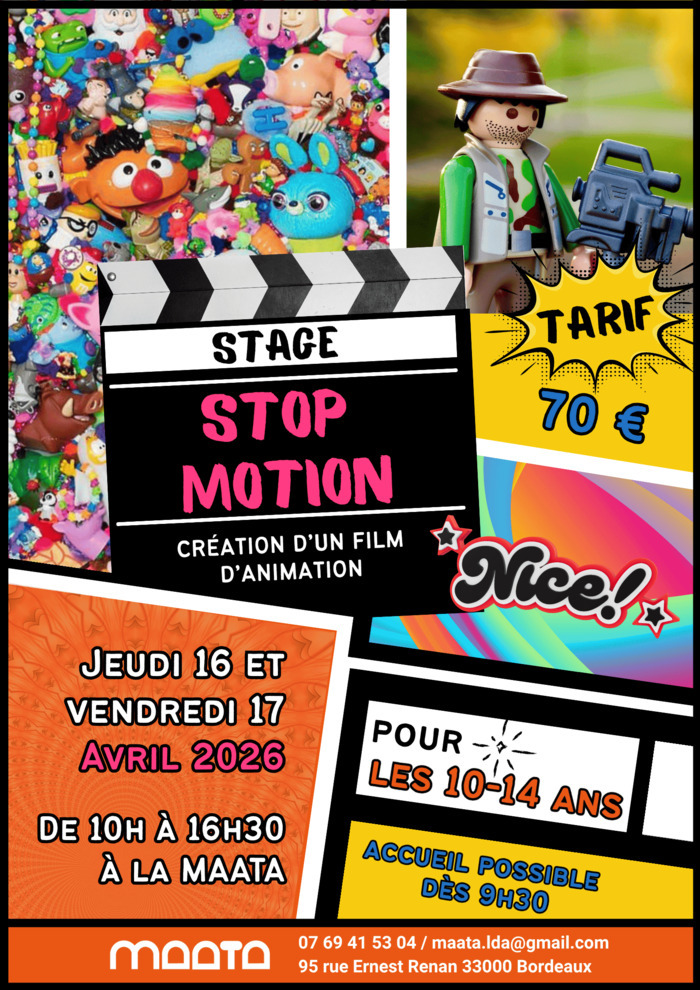 Stage Stop Motion le 16 et 167 avril, Ehpad village terre nègre, Bordeaux