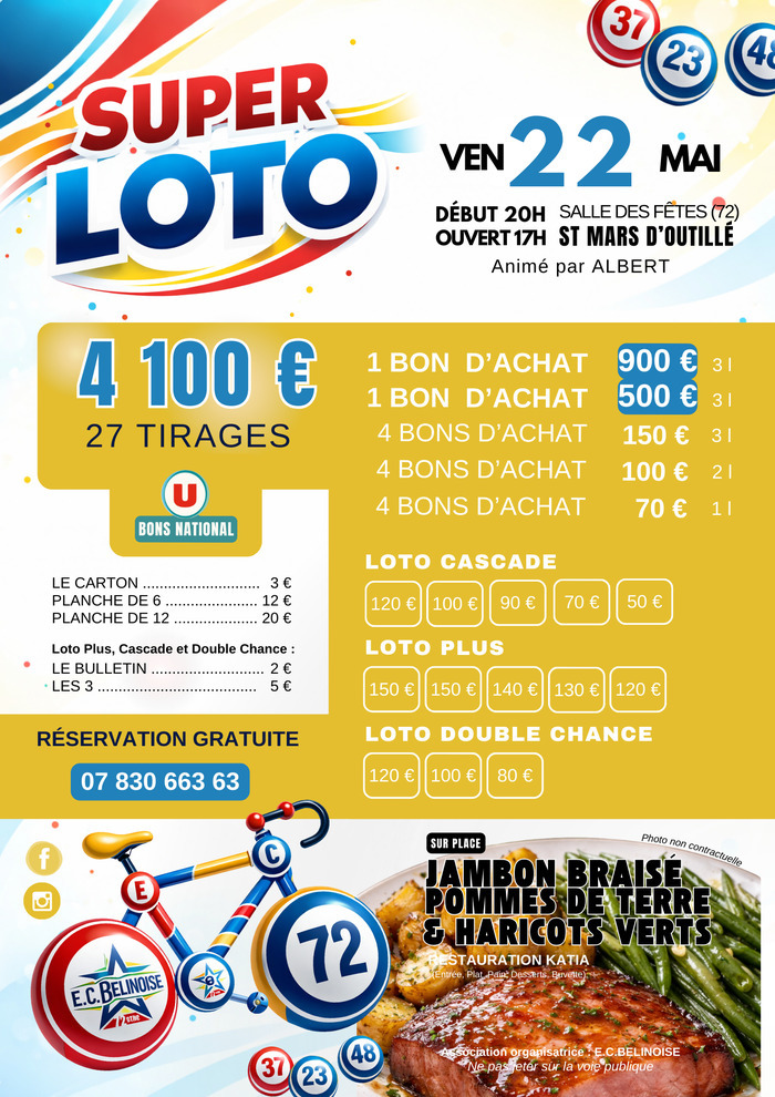 Super LOTO 4100E - E.C.BELINOISE Saint-Mars-d'Outillé - Albert Cossart Saint-Mars-d'Outillé