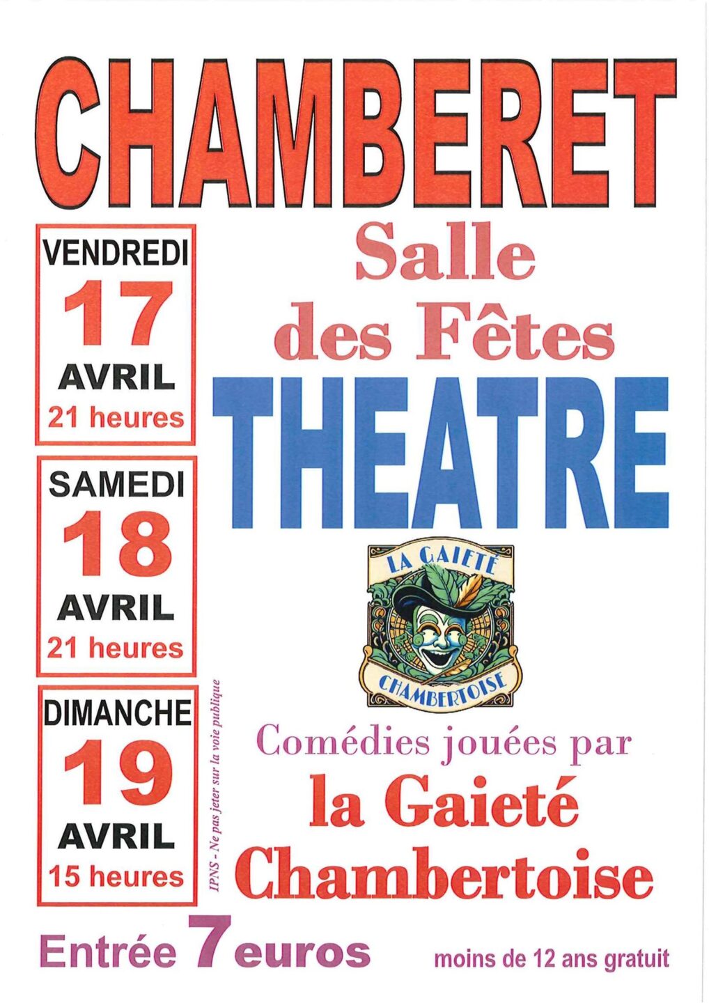 Théâtre par la Gaieté Chambertoise  Chamberet