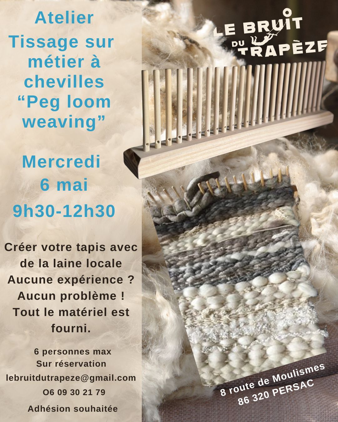 Tissage de la laine sur métier à chevilles  Persac