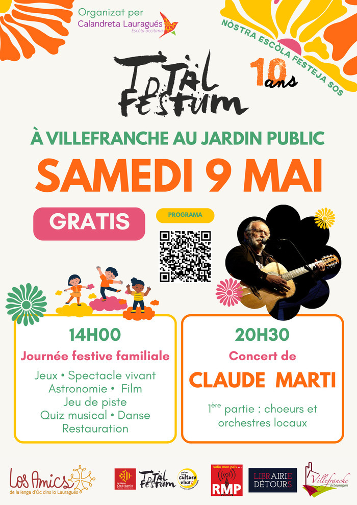Total Festum avec concert de Claude Marti, Villefranche de Lauragais (Jardin Public), Villefranche-de-Lauragais