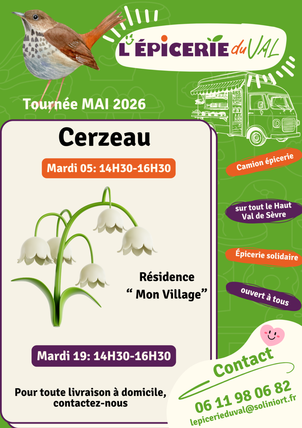 Tournée de l&rsquo;Epicerie du Val à Cerzeau  Azay-le-Brûlé