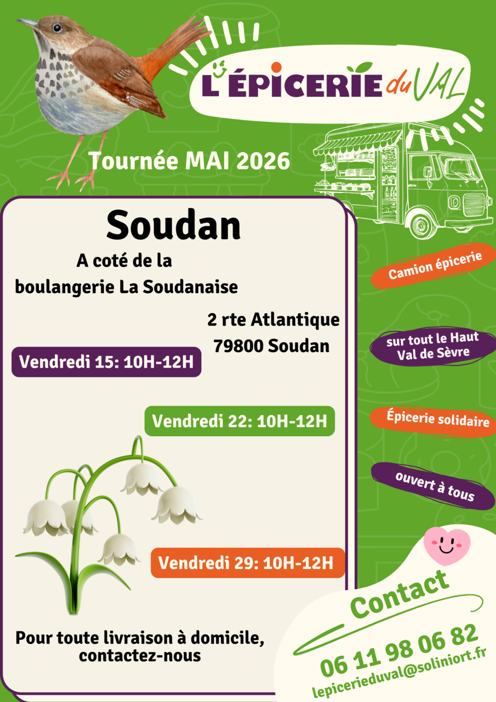Tournée de l&rsquo;Epicerie du Val à Soudan  Soudan