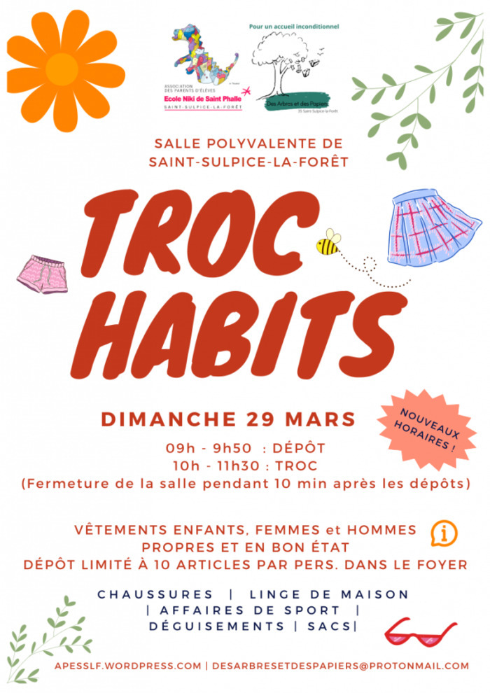 Troc Habits, Salle polyvalente, Saint-Sulpice-la-Forêt