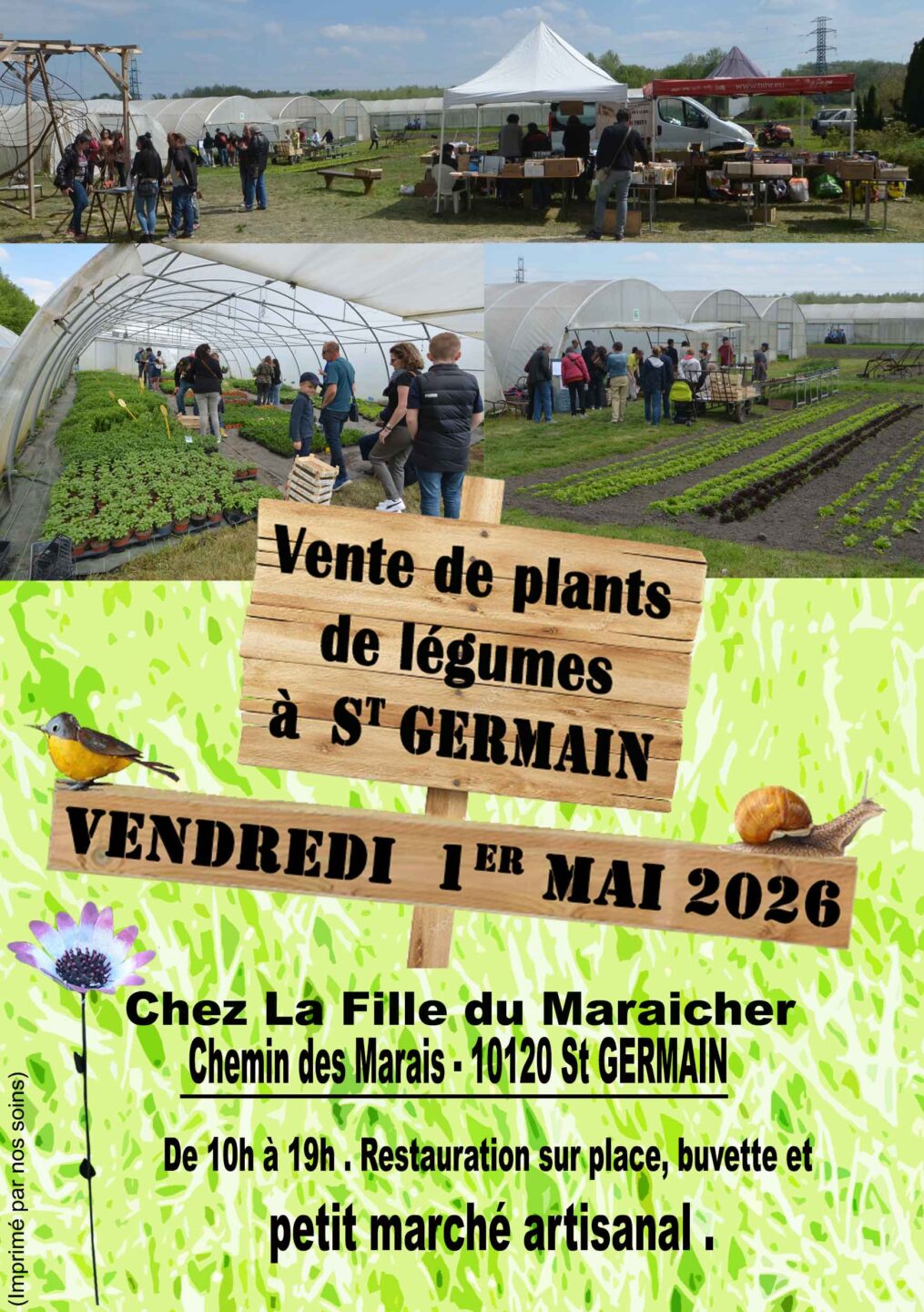Vente au Jardin de La Fille du Maraicher  Saint-Germain