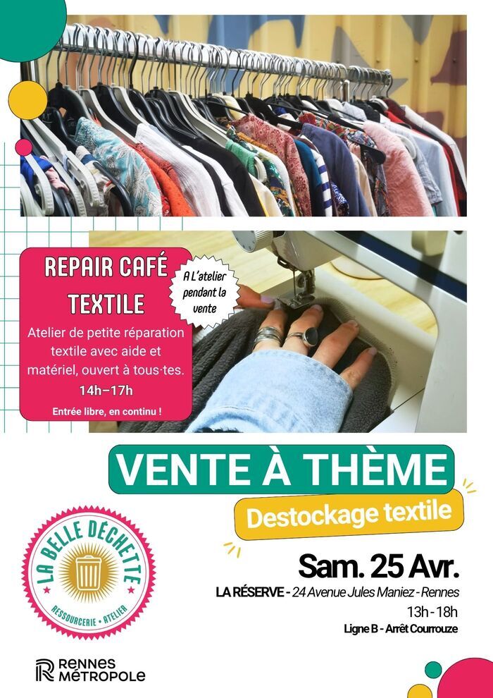 Vente spéciale – Destockage vêtements à La Réserve, Boutique La Réserve – La Belle Déchette, Rennes