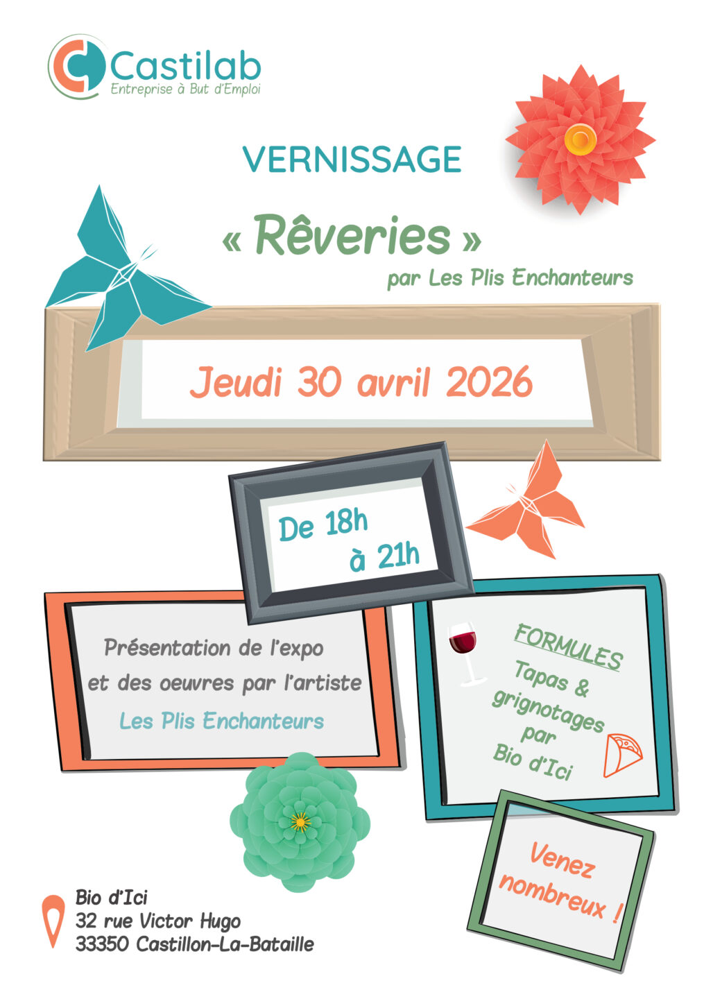 Vernissage exposition Rêveries par Les Plis Enchanteurs  Castillon-la-Bataille