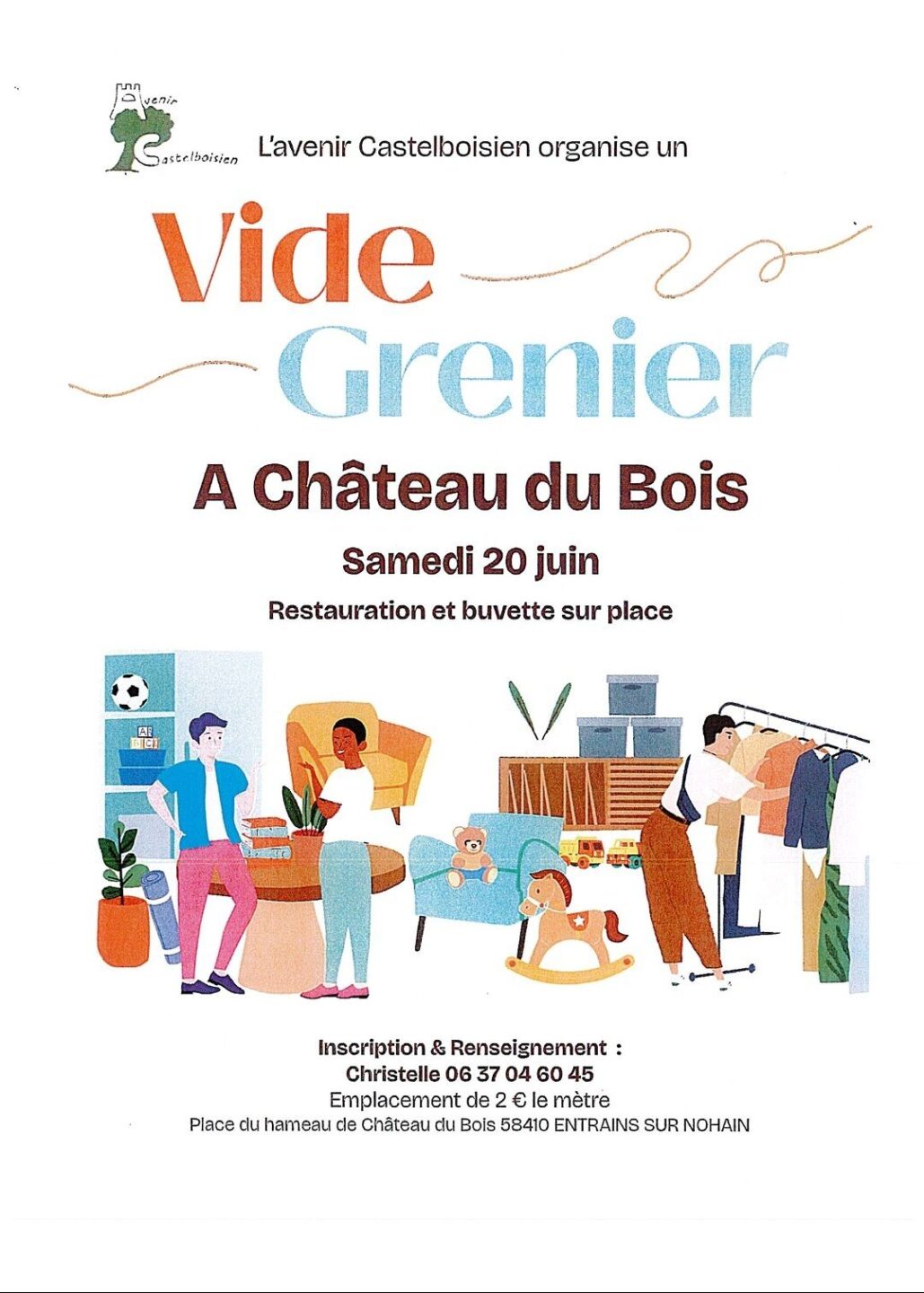 Vide-grenier à Château du Bois Château du Bois Entrains-sur-Nohain 2026-06-20