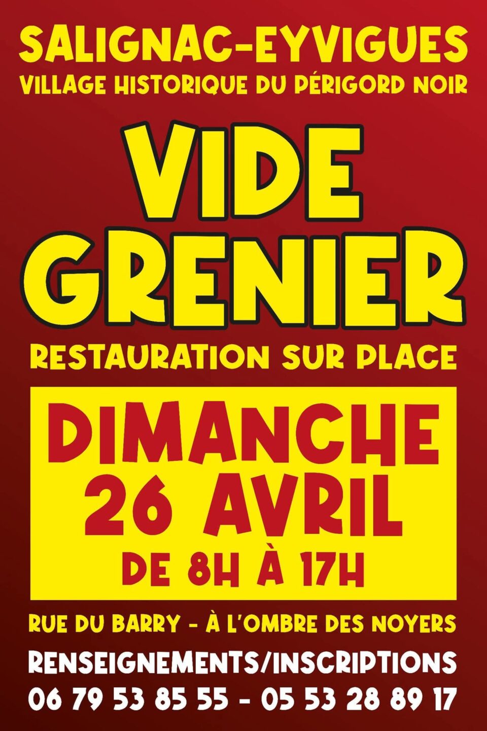 Vide-grenier à Salignac Village Historique du Périgord Noir Rue du Barry Salignac-Eyvigues