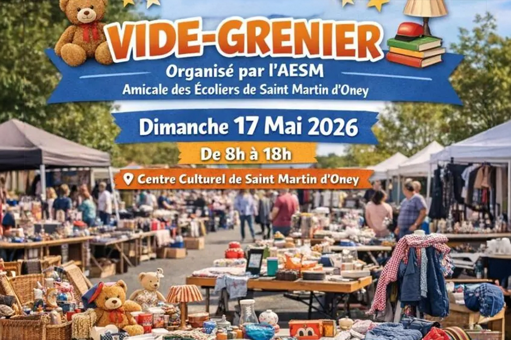 Vide grenier AESM Centre Culturel Saint-Martin-d'Oney 2026-05-17