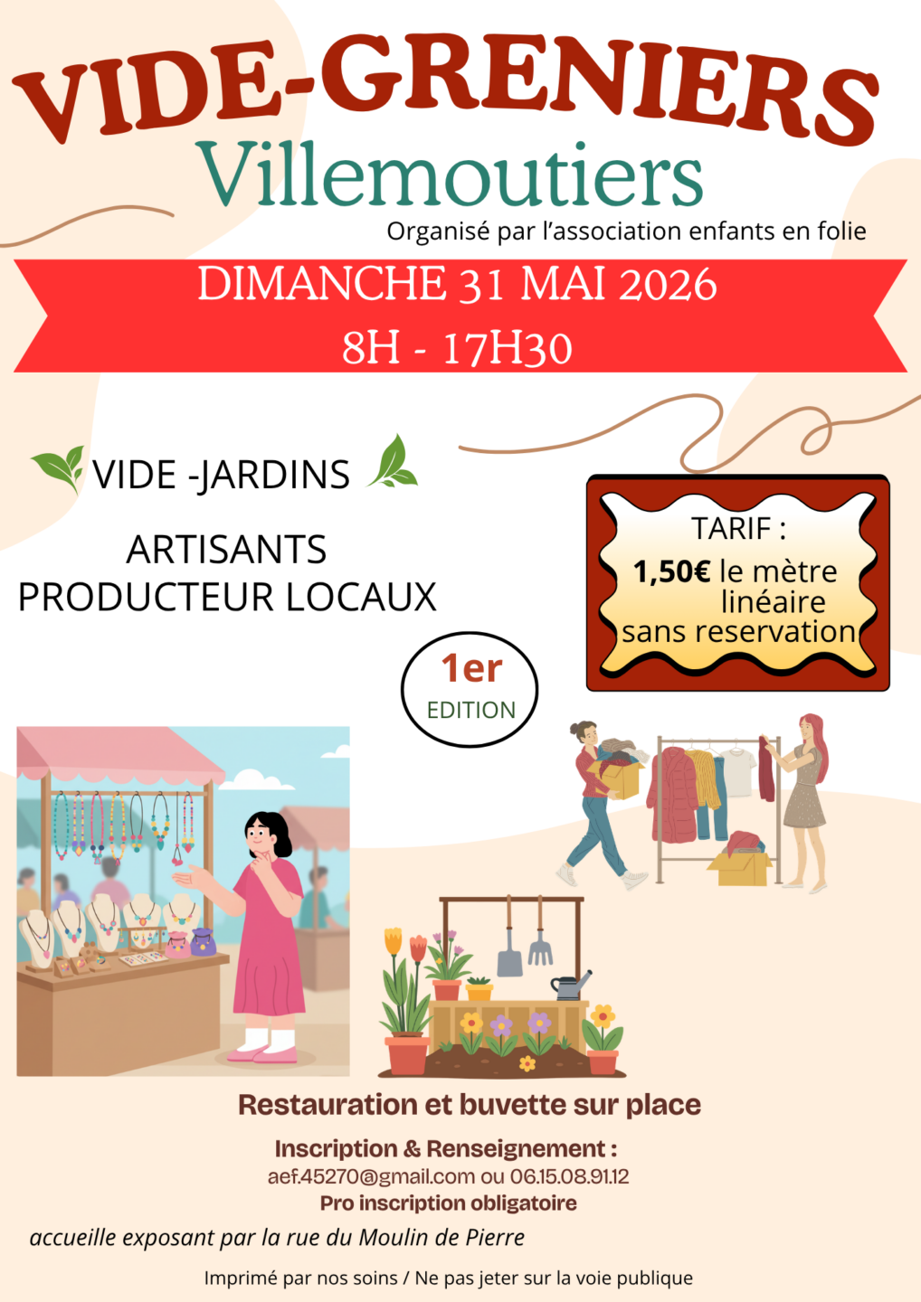 Vide grenier, artisans et producteurs locaux  Villemoutiers