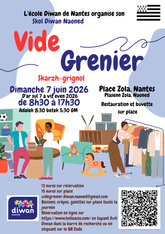 Vide-grenier de l'école Diwan de Nantes Place Zola Nantes
