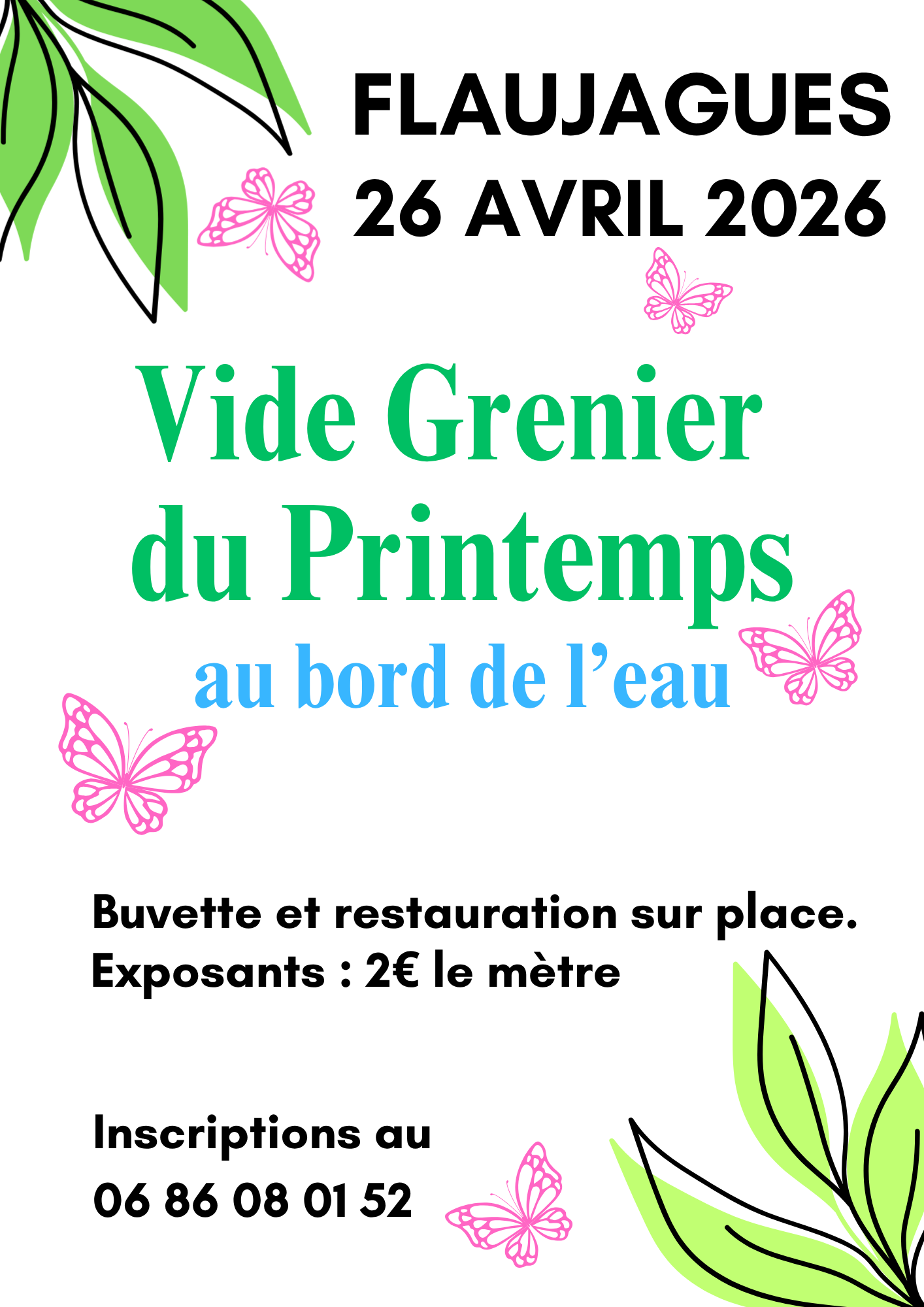 Vide grenier du printemps au bord de la dordogne le bourg du village Flaujagues
