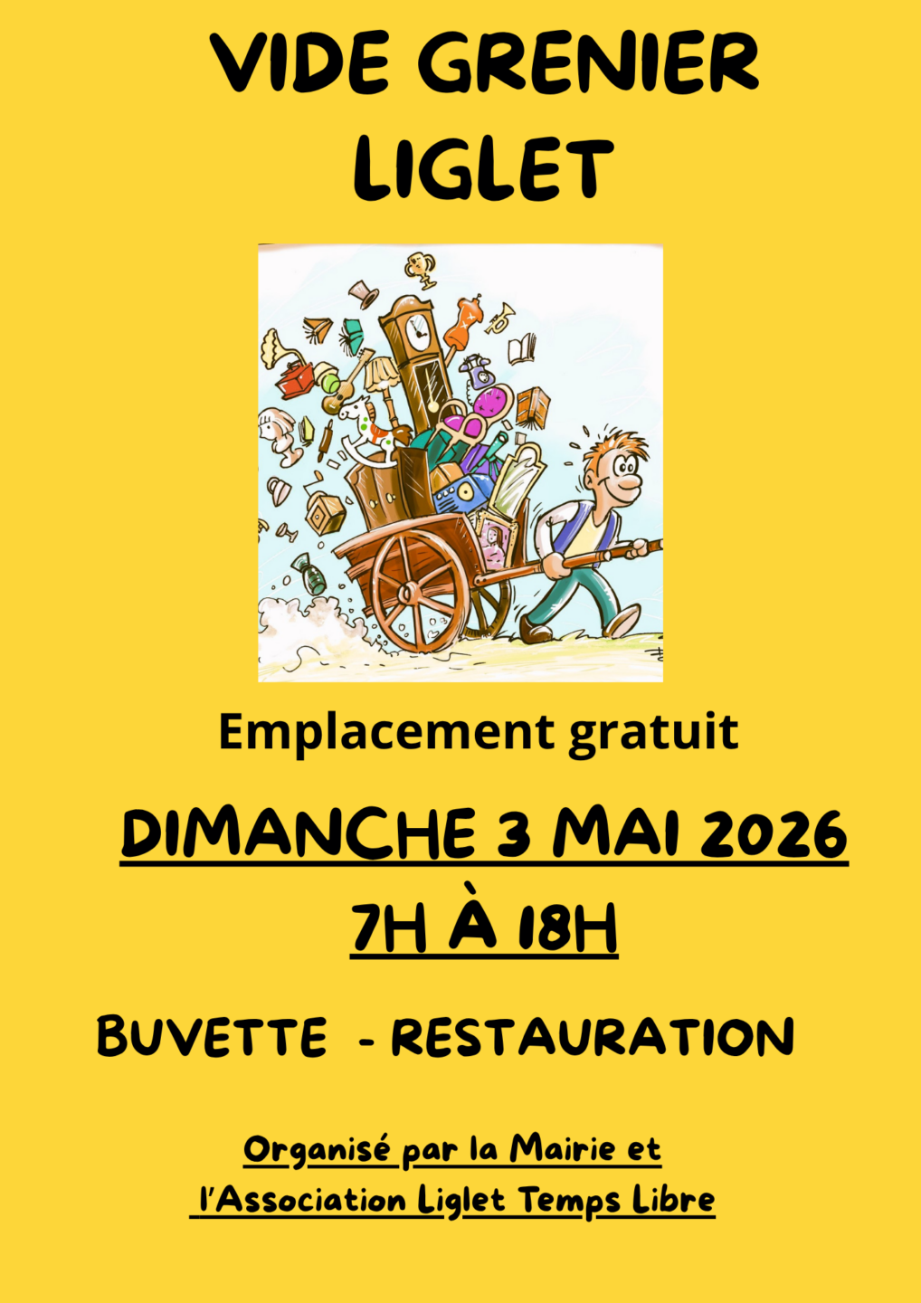 Vide- grenier le 3 mai 2026 à LIGLET  Liglet